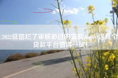 2022征信烂了审核必过的贷款app，这几个贷款平台值得一试！