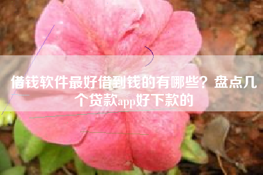 借钱软件最好借到钱的有哪些？盘点几个贷款app好下款的