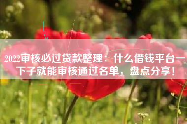 2022审核必过贷款整理：什么借钱平台一下子就能审核通过名单，盘点分享！