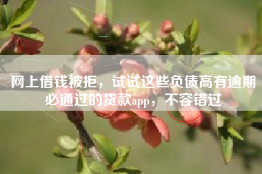 网上借钱被拒，试试这些负债高有逾期必通过的贷款app，不容错过