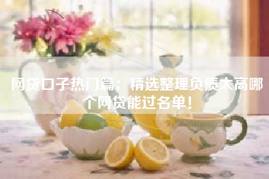 网贷口子热门篇：精选整理负债太高哪个网贷能过名单！