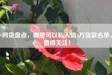 网贷盘点，哪里可以私人借5万贷款名单，值得关注！