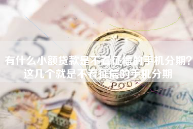 有什么小额贷款是不看征信的手机分期？这几个就是不看征信的手机分期
