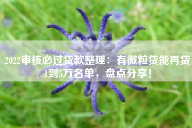 2022审核必过贷款整理：有微粒贷能再贷1到5万名单，盘点分享！