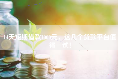 14天短期借款1000元，这几个贷款平台值得一试！