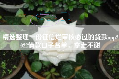 精选整理一份征信烂审核必过的贷款app2022借款口子名单，拿走不谢