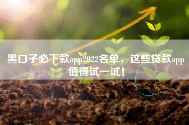 黑口子必下款app2022名单，这些贷款app值得试一试！