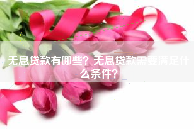 无息贷款有哪些？无息贷款需要满足什么条件？