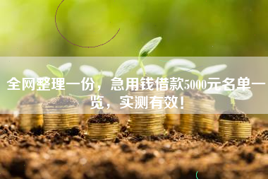 全网整理一份，急用钱借款5000元名单一览，实测有效！
