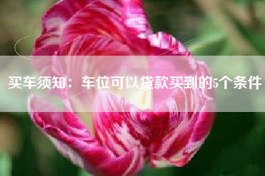 买车须知：车位可以贷款买到的5个条件