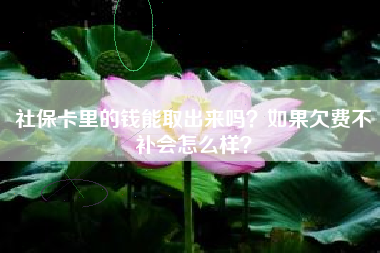 社保卡里的钱能取出来吗？如果欠费不补会怎么样？