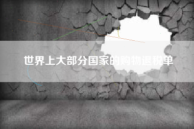 世界上大部分国家的购物退税单