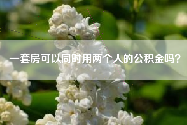 一套房可以同时用两个人的公积金吗？