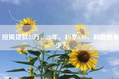 按揭贷款33万，20年，利率5.14，利息是多少？