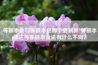 等额本金与等额本息哪个更划算?等额本息法与等额本金法有什么不同？